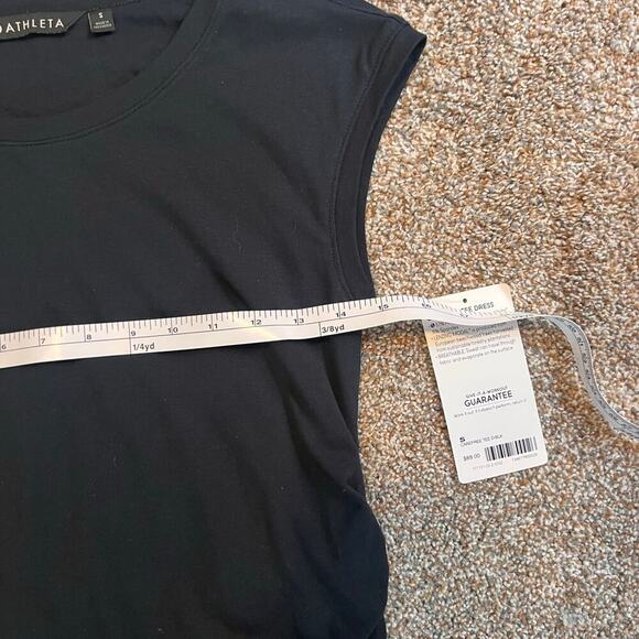ATHLETA WOMEN'S BLACK CAP SLEEVE CAREFREE TEE DRESS NWY Sz S - Picture 5 of 8
